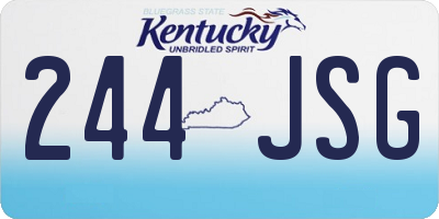 KY license plate 244JSG
