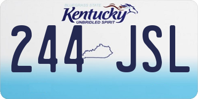 KY license plate 244JSL