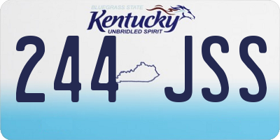 KY license plate 244JSS