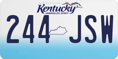 KY license plate 244JSW