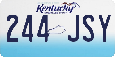KY license plate 244JSY