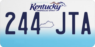 KY license plate 244JTA