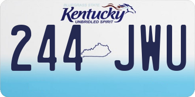 KY license plate 244JWU