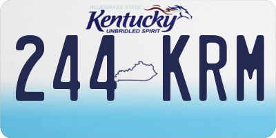 KY license plate 244KRM