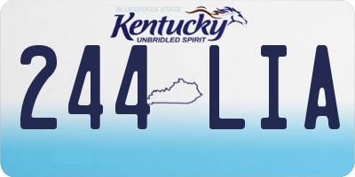 KY license plate 244LIA