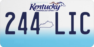 KY license plate 244LIC