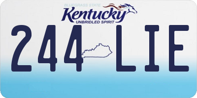 KY license plate 244LIE