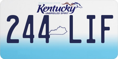 KY license plate 244LIF