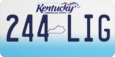 KY license plate 244LIG