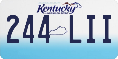KY license plate 244LII