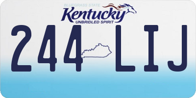 KY license plate 244LIJ