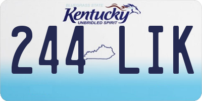 KY license plate 244LIK