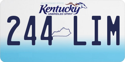 KY license plate 244LIM