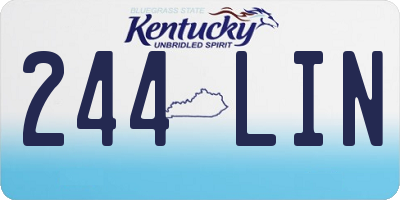 KY license plate 244LIN