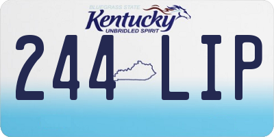 KY license plate 244LIP