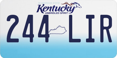 KY license plate 244LIR