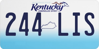 KY license plate 244LIS