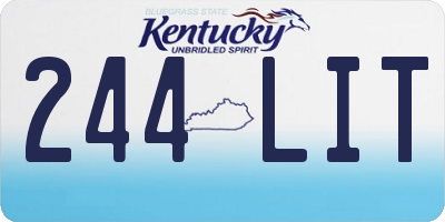 KY license plate 244LIT