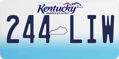 KY license plate 244LIW