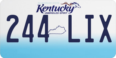 KY license plate 244LIX