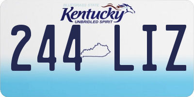 KY license plate 244LIZ