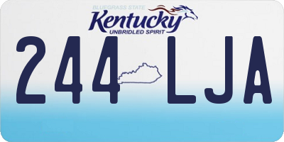 KY license plate 244LJA