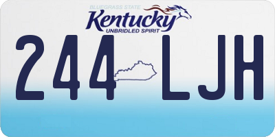 KY license plate 244LJH