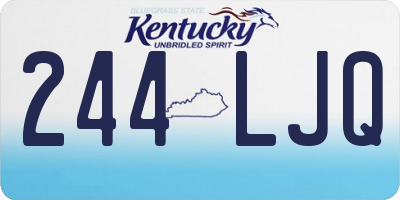 KY license plate 244LJQ