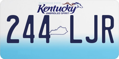 KY license plate 244LJR
