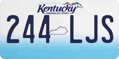 KY license plate 244LJS