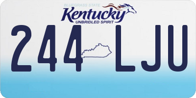 KY license plate 244LJU