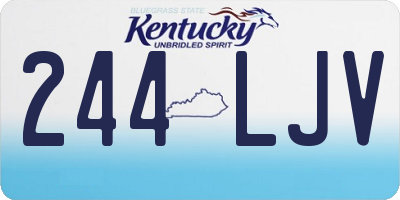 KY license plate 244LJV