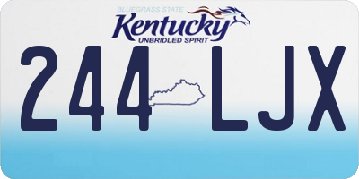 KY license plate 244LJX