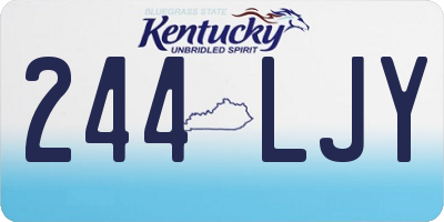 KY license plate 244LJY
