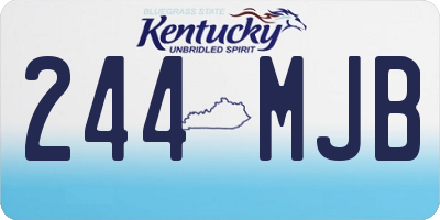 KY license plate 244MJB