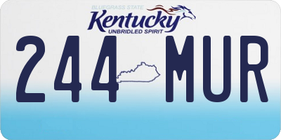 KY license plate 244MUR