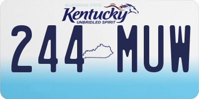 KY license plate 244MUW