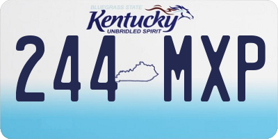 KY license plate 244MXP