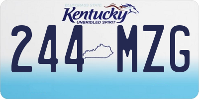 KY license plate 244MZG