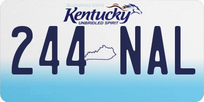 KY license plate 244NAL
