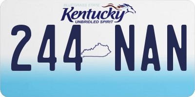 KY license plate 244NAN
