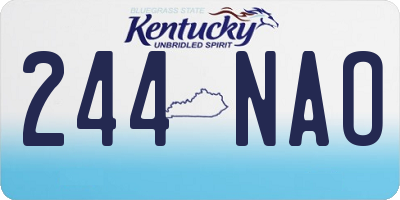KY license plate 244NAO