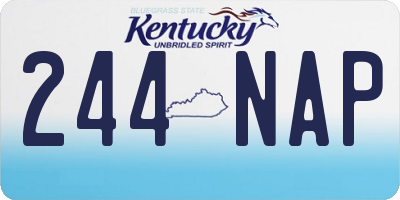 KY license plate 244NAP
