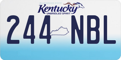 KY license plate 244NBL