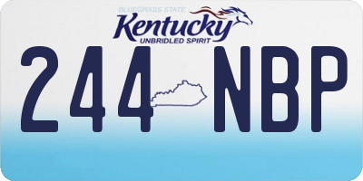 KY license plate 244NBP