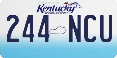 KY license plate 244NCU