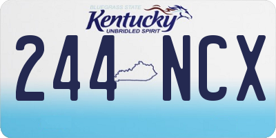 KY license plate 244NCX