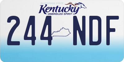 KY license plate 244NDF