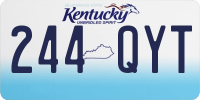 KY license plate 244QYT