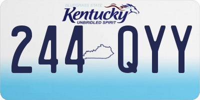 KY license plate 244QYY